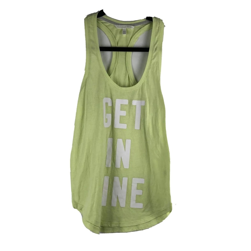 Victorias Secret Womens Racer Back Tank Top Size XS “Get In Line”